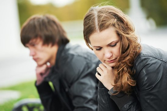 young couple in stress relationship